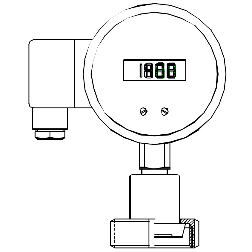 PEQ Digitales Sanitärmanometer mit Edelstahl-Chemikaliendichtung