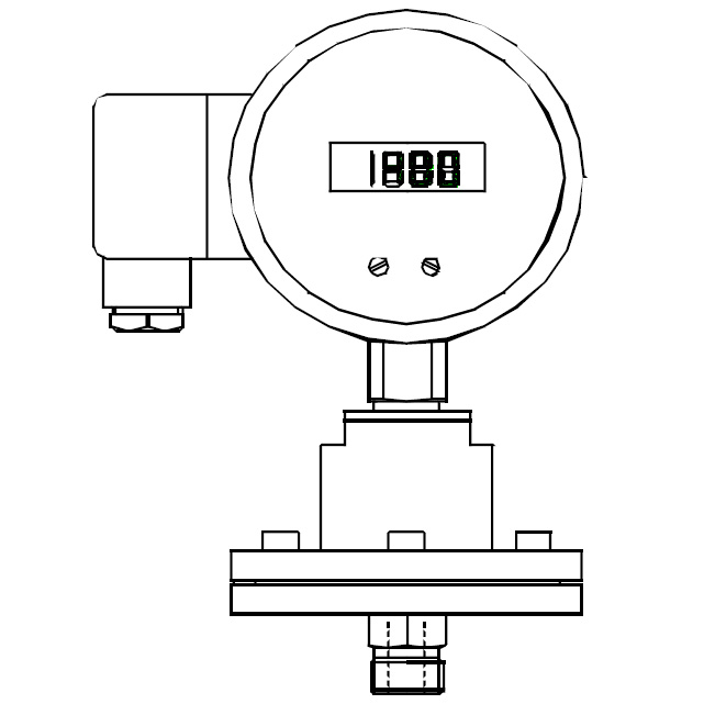 PES Digitales manometer mit Membran und rostfreier Druckmittlerdichtung