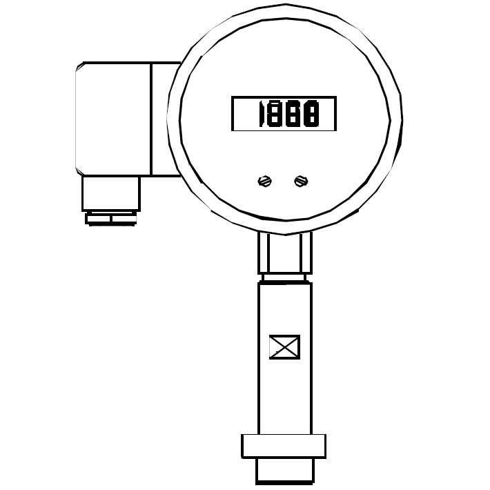 PER digitales Manometer für Homogenisatoren, Druckmittler mit bündiger Membran und eingebautem Pulsationsdämpfer